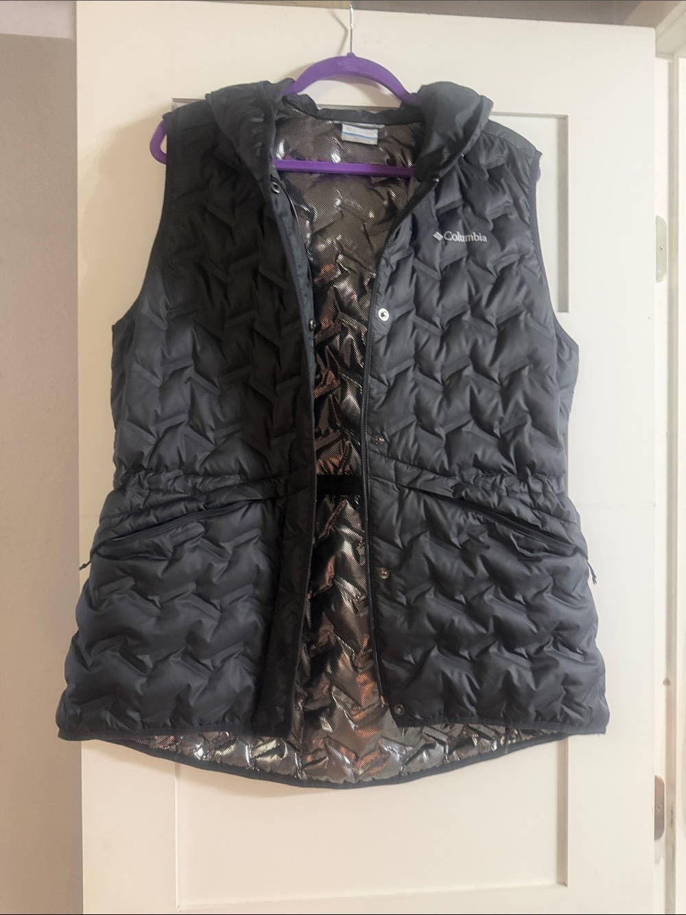 Columbia Black hooded insulated Quilted Vest - Picture 5 of 7